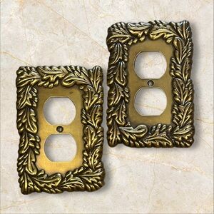 Vintage 2003 LHMC Brass Plug Switch Plates - Set Of 2 Liberty Hardware